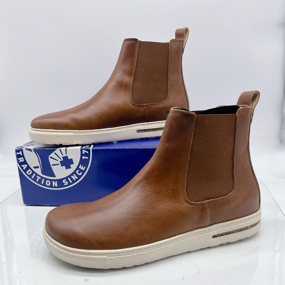 Birkenstock Men's Bend Chelsea Boots Pull On Brown Leather Size US 12 EU 45